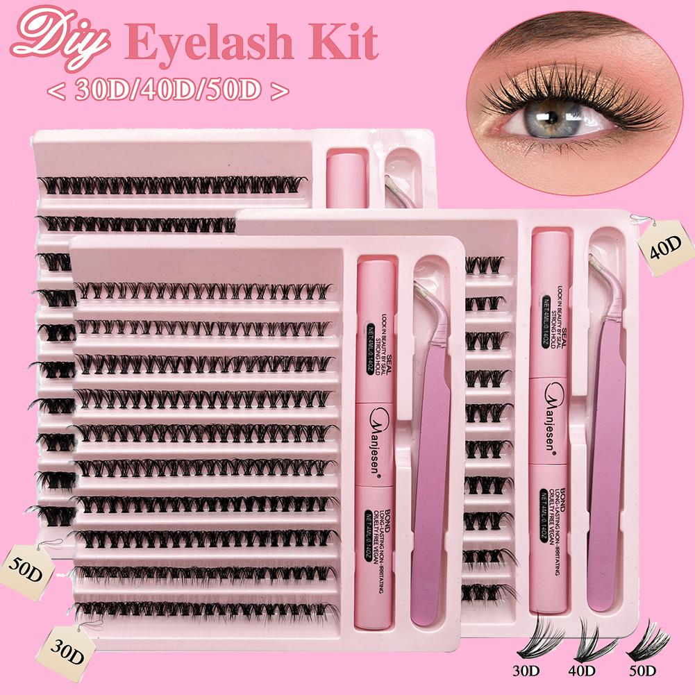 Lashes Clusters Set Extensions Kit Large Capacity Fake Eyelashes Clusters Makeup Tools For Gluing Lashes Gluing Glue