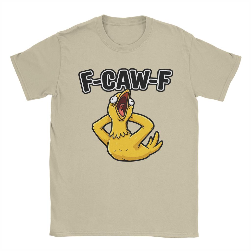 Funny F-Caw-F Chicken Meme Cotton T-Shirt For Men Summer Y2K Basic T-Shirts Comfortable Harajuku Tees Big Size Wholesale Clothes