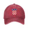 Custom Punk Cotton Coat Of Arms Of Croatia Baseball Cap for Unisex Women Breathable Dad Hat PerforUnisexce