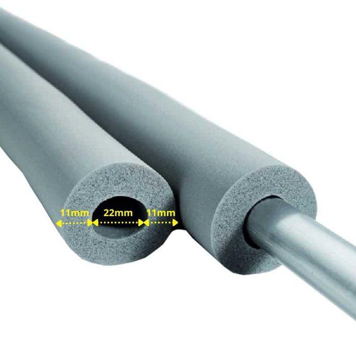 Pipe Thermal Insulation - NMC - 22mm - 10mm Rubber - 2m - 50% Heat Reduction