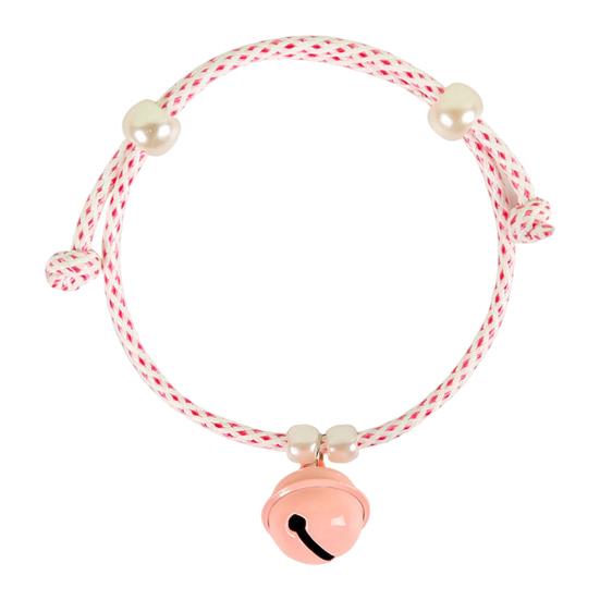 Cat Collar with Bell Slip-On Design No Buckle Adjustable Pet Collar Braided Rope Dog Collar for Puppy Kitten Small Dogs Cats