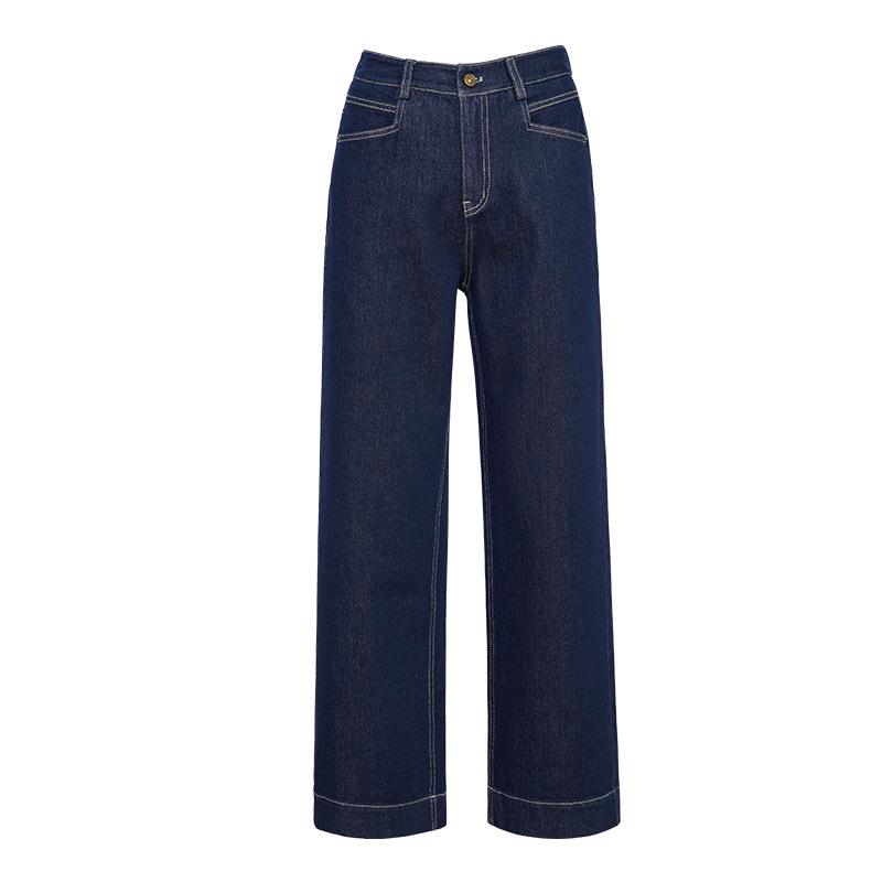 

Yi Fei Women s Slim Straight Leg Jeans - Autumn Arrival, High Waist, Contrast Stitching, Stretch Denim, Slimming & Leg-Lengthening Size 30