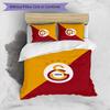 Set Lenzuola 3 Pezzi Stampato Galatasaray FC Traspirante Copripiumino con Federe Biancheria da Letto Decorativa per Camera da Letto Casa