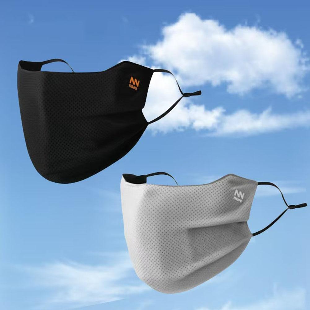 Atmungsaktive Eis-Seide Gesichtsbedeckung UV-Gesichtsschutz Waschbar Wiederverwendbar Sonnenschutz Gesichtsmaske für Motorrad Laufen Fahren Übung