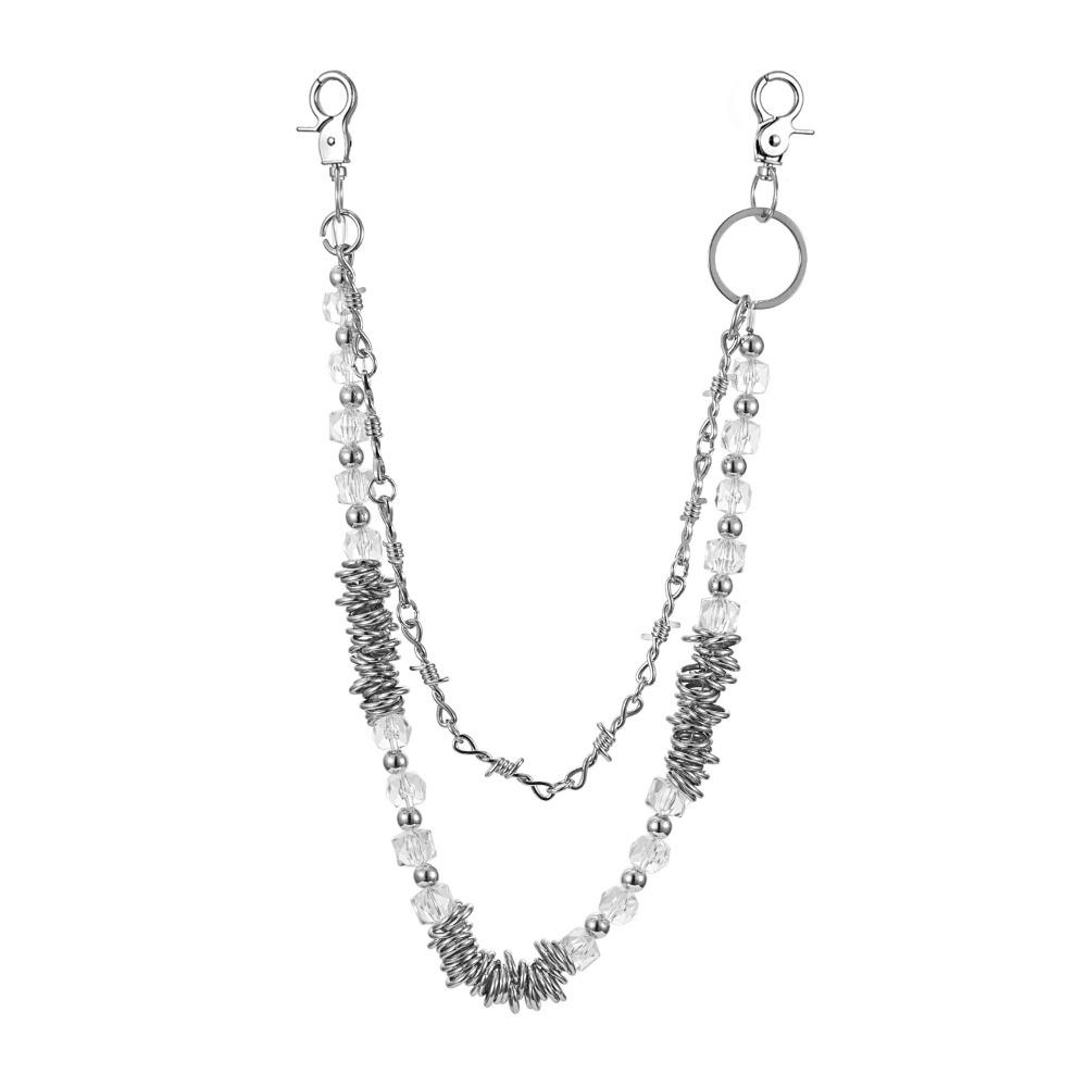 

Hip Hop Trousers Chain Punk Multi-layer Key Chains Fashion Pants Wallet Chain For Women Man срібний