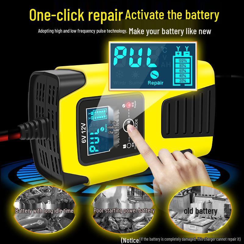 Fully Intelligent 6V/12V Motorcycle & Scooter Lead-Acid Battery Charger