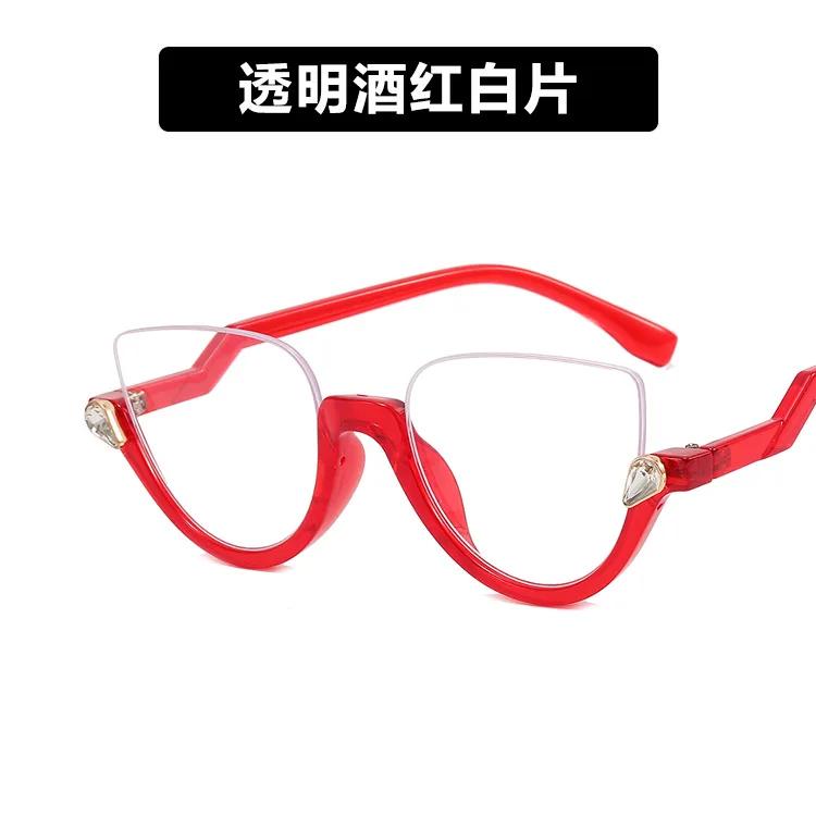 New Women's Half Frame Cat Eye Sun Glasses Women Classic Vintage Sun Glasses Summer Outdoor Travel Eyewear UV400