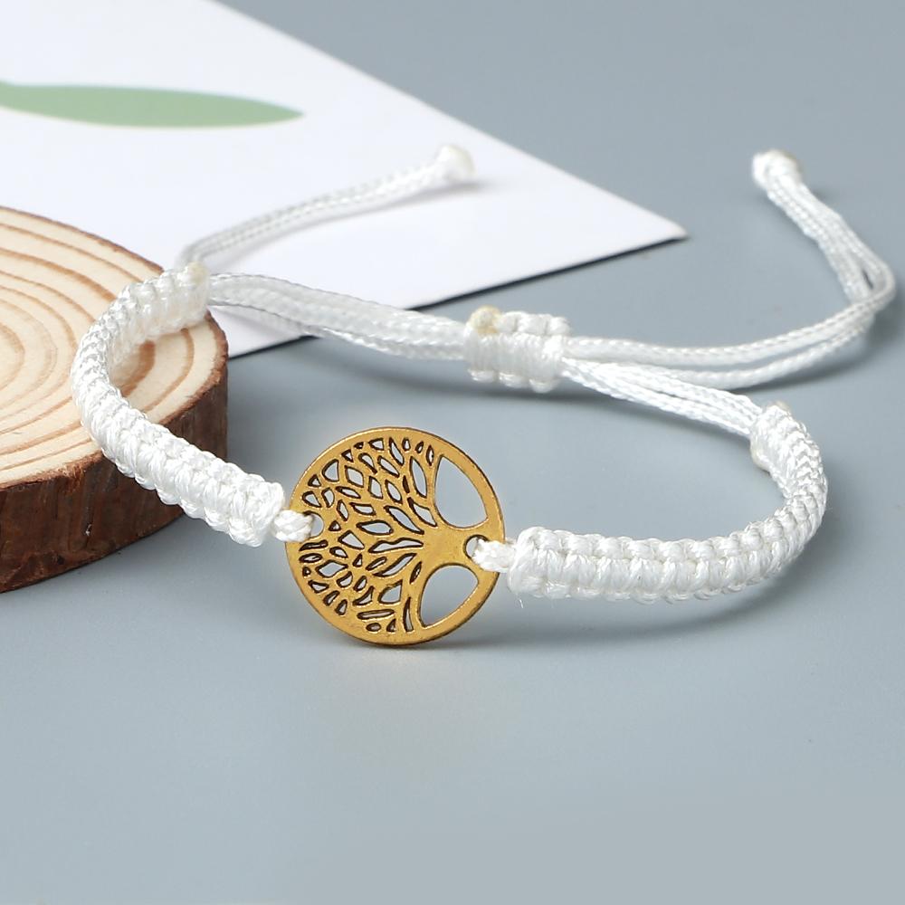 Handmade Braid Rope Bracelets Tree of Life Adjustable Wrist Bangle for Women Men Friendship Gift Jewelry