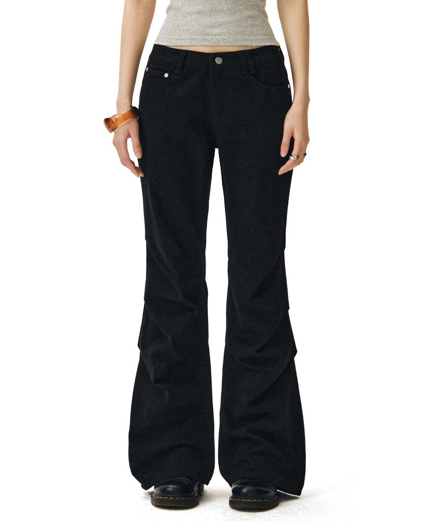 Deketeuumeon Flared Shirring Pants Dcwpt017Black
