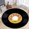 Retro Vinyl Record Round Rug Popular Music Record CD Pattern Circle Carpet for Living Room Bedroom Decor Rug Chair Doormat