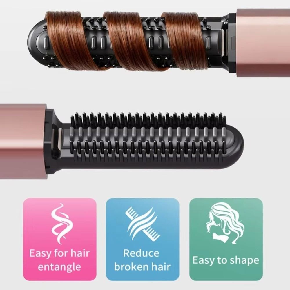 USB Charging Wireless Bangs Comb Heated Design USB Charging Brush Women Daily Styling