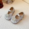 Spring and Autumn New Children's Crystal Shoes Soft Sole Single Leather Shoes Girls Princess Rhinestone Bowknot Shoes