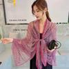 Spring/Summer New Women'S Silk Scarf 130 * 180cm Simulated Silk Twill Square Scarf Fashion Printed Large Square Scarf Professional Scarf