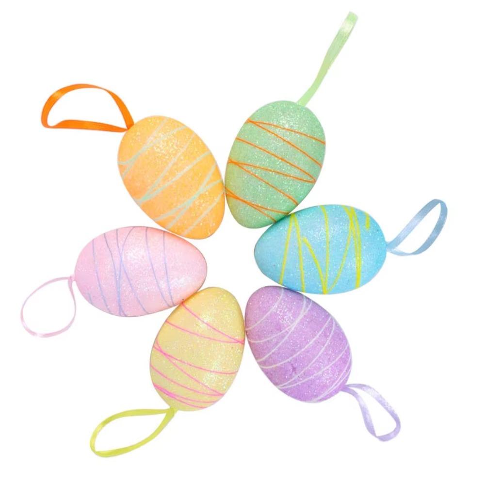 6Pcs Simulation Egg Hanging Easter Ornaments Easter Festival Decoration  Easter Party