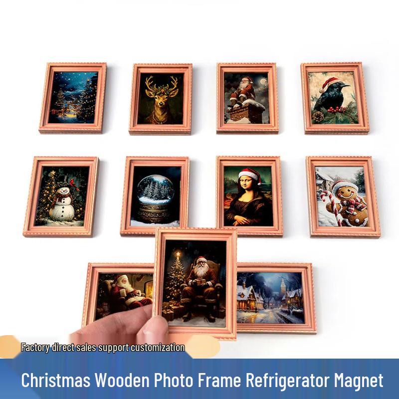 Retro Christmas Photo Frame Magnetic Sticker: Perfect Party Atmosphere Decoration