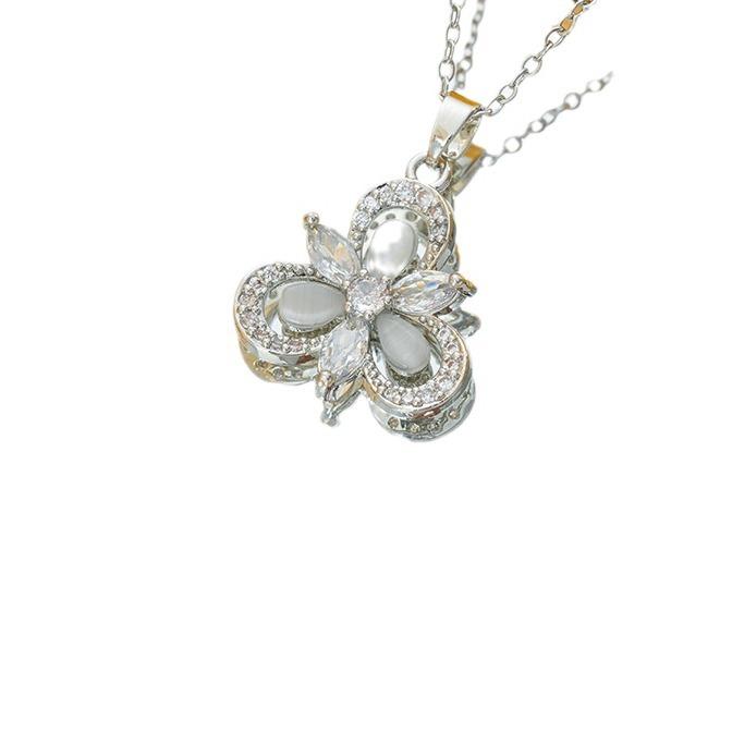 Cat's Eye Zircon Lavender Women's Simple Fashion Niche Design Sense Jewelry Necklace Women