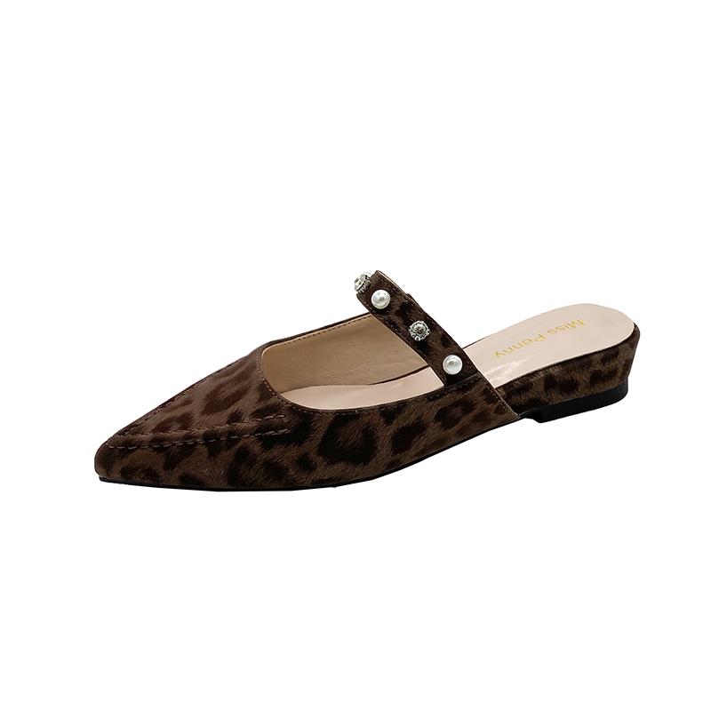 

Fashion 2025 NEW Hot Selling High Quality Comfortable Leopard Women Slippers Sexy Heeled Sandals Casual Shoes Woman 2025 Fashion Summer 35 коричневый