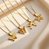Luochen Bowknot Zircon Pendant Necklace - Korean Style Luxury Clavicle Chain