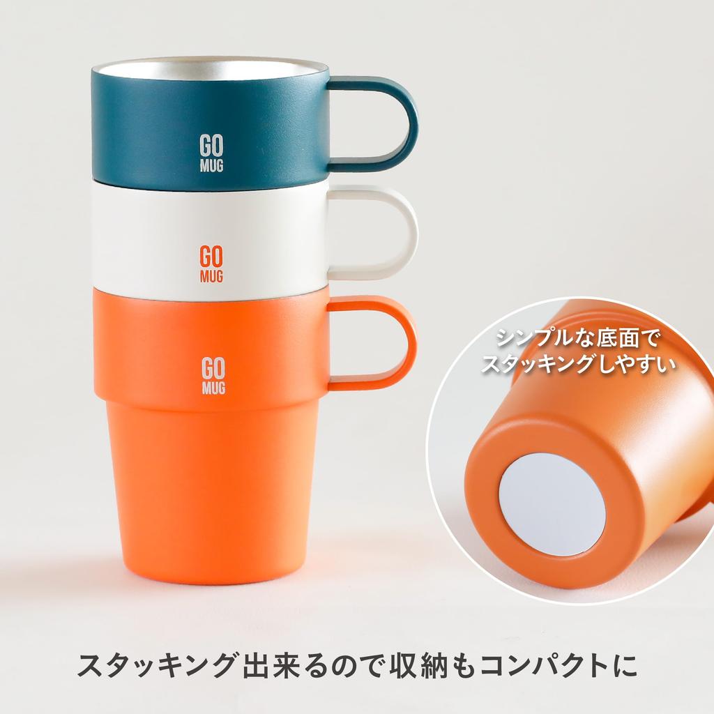 CB Japan Stainless Mug Vacuum Insulated Double Layer Structure 285ml Green With Handle Stackable Go Mug Convenience Store Coffee Cup GOMUG ST.