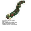 Christmas Norfolk Pine Garland Faux Pine Greenery Garland with Pine Cone Glitter Balls Red Berries for Mantel Staircase Holiday Decor
