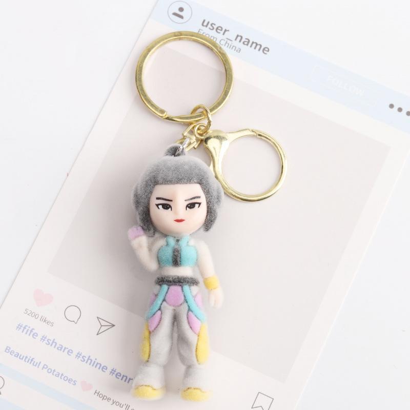 

Cute Cartoon Flocking Kpop Demon Hunters Tiger Anime Figures Doll Keychain Kawaii Car Bag Decoration Creativity Toy Gifts