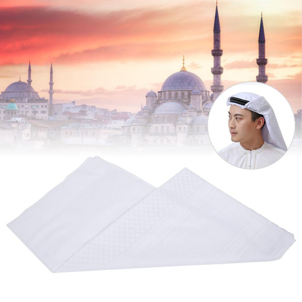Polyester Muslim Headscarf Headband Suit Headpiece for Saudi Arabia Dubai UAE Travelingwhite square