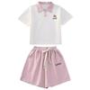 Girls' Academy Style Polo & Shorts Two-Piece Set