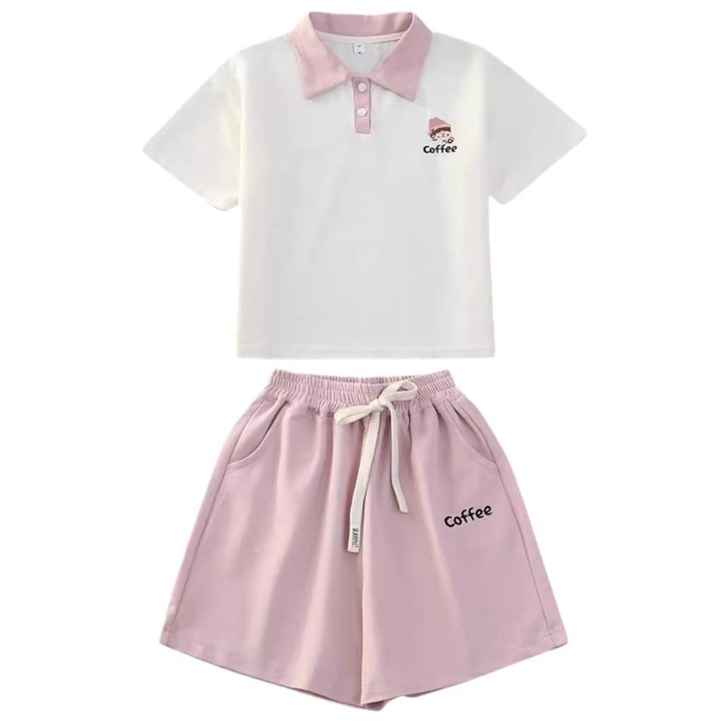 Girls' Academy Style Polo & Shorts Two-Piece Set