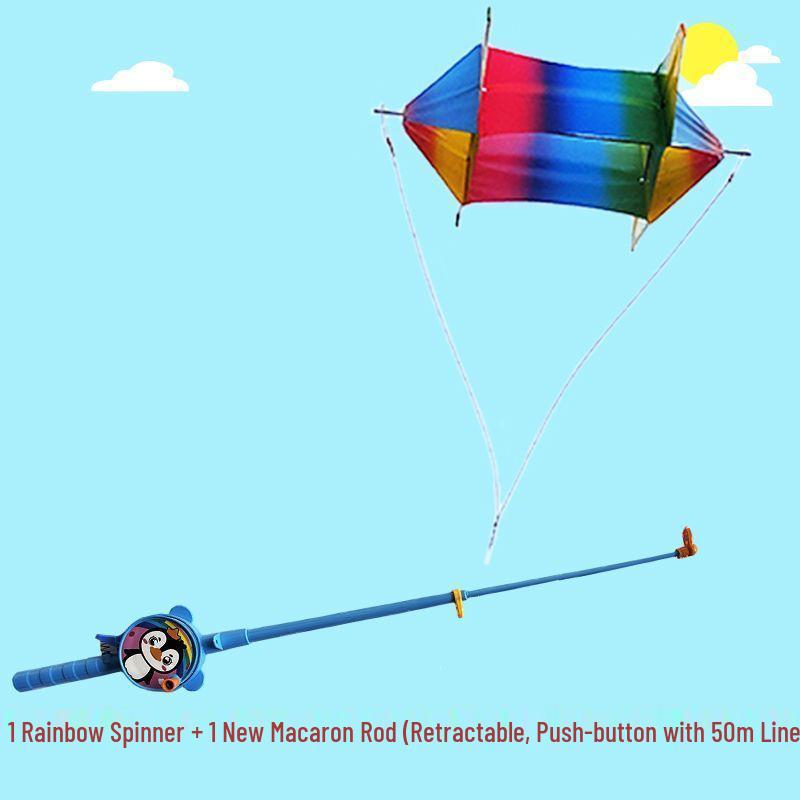 Children s Handheld Rotating Kite Rainbow Spinner - Outdoor Spring Fishing and Sports Toy