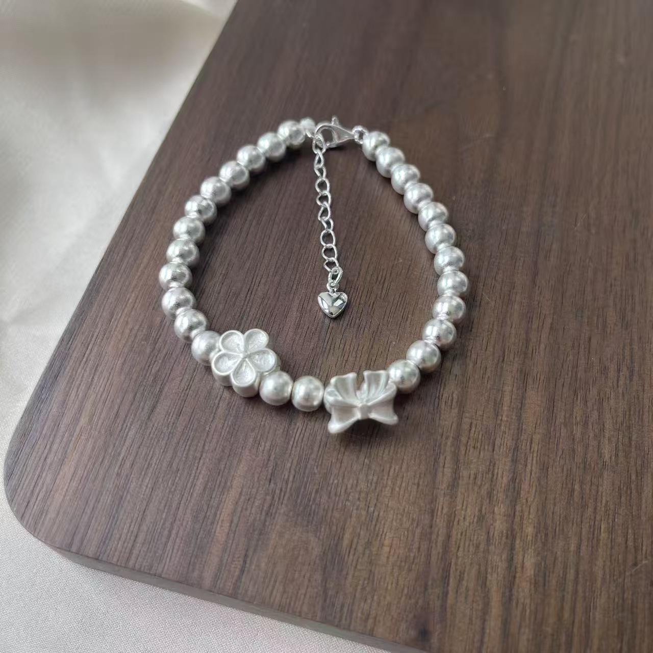 

Браслет-бант из желтого золота для женщин, браслет с колокольчиком из цветков персика, браслет-кольцо из золотых бусин, ювелирные изделия класса люкс, партия