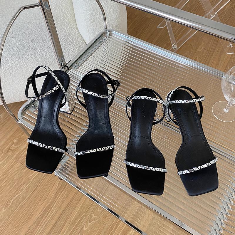 мода 2024 Новинки Босоножки с открытым носком Серебристые Высокий каблук Элегантные Туфли — фото 6