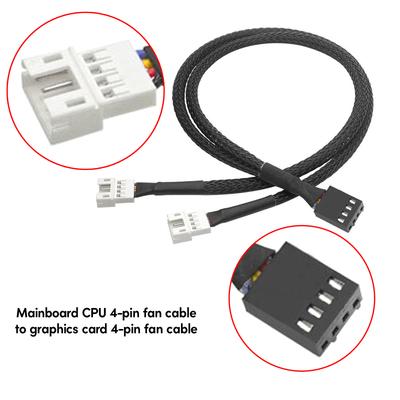 4PIN Schwarz Mainboard Lüfterkabel Y-Splitter PWM Lüfterkabel Leitung Computer PC Lüfter Stromverlängerungskabel Adapterkabel
