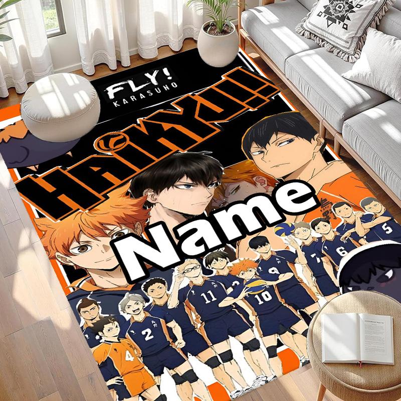 Custom Name Personalized Haikyu Print Carpet, Versatile Home Decor Rug, for Playroom, Apartment, Balcony, Entryway, Hallway Gift