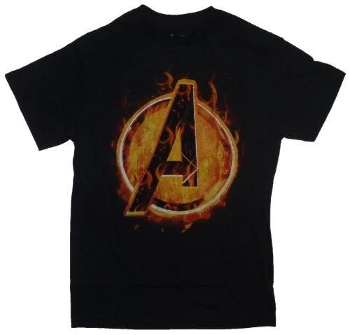 

Men s Marvel Comics Avengers Flame Fire Logo Licensed Graphic T-Shirt S