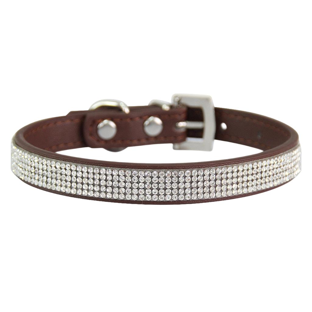 Verstellbare Größe Personalisierbares Blendend Glänzendes Weiches Wildleder Hund Kristall Diamant Halsband