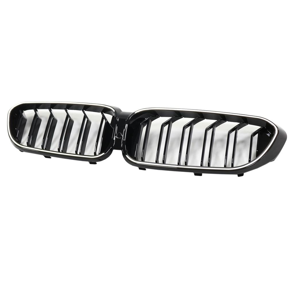 Double Slat Front Kidney Grille Fit BMW 5 Series G30 G31 2017-2020 Gloss Black