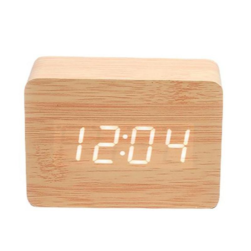 

Wooden Digital Alarm Clock for Bedroom Office Kitchen Bathroom Desk Clock with Temperature Retro Wood Décor Gift for Men/Women