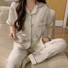 Pajamas Women's Summer Short-sleeved Gentle Wind Simple High-value Casual Women's Short-sleeved Loungewear Set