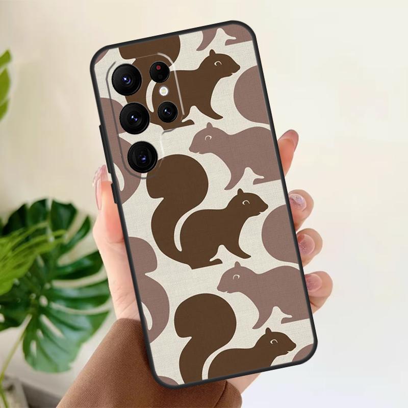 Squirrel Pattern Soft Case For Samsung Galaxy S24 Ultra S21 S22 S23 S25 Plus S20 FE S9 S10 S23 FE Phone Cover