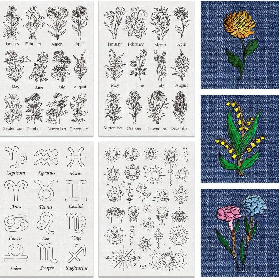 Water Soluble Sticky Embroidery Transfer Stickers Hand-Stitch Embroidery Auxiliary DIY Creative Marking Repair Clothes
