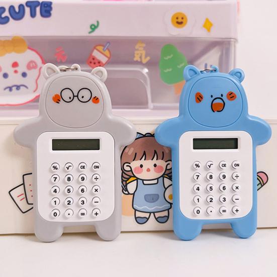 Pocket Calculator Fast Response Portable Counting LED Large Screen Cartoon Cute Bear Fashion 8-Digit Mini Calculator for School