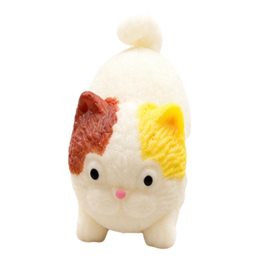 Moldable Animals Squeeze Toy Crunchy Realistic Cat Pinch Sensory Stress Ball Home Decoration