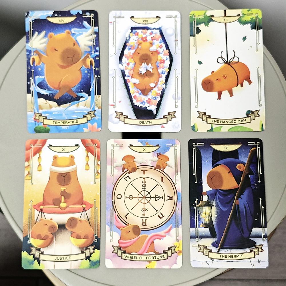 Capybara Tarot Deck 10.3*6cm 78 Cute Tarot Cards Bring That Soothing Vibe and Energy Into A Tarot Deck