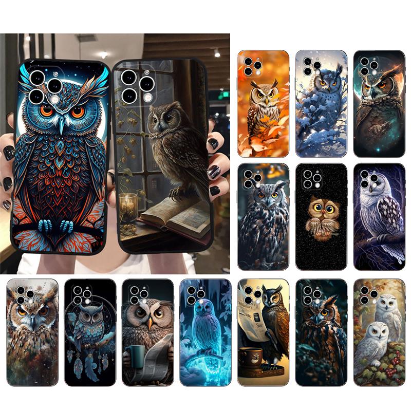 Owl Phone Case For iphone 17 Pro Max Air 16 15 14 13 Pro Max 15 16 Pro 15Plus Shell