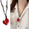 Irregular Love Heart Flower Beaded Pendant Necklace Adjustable Length Neckchain For Women Enamel Craft Jewelry