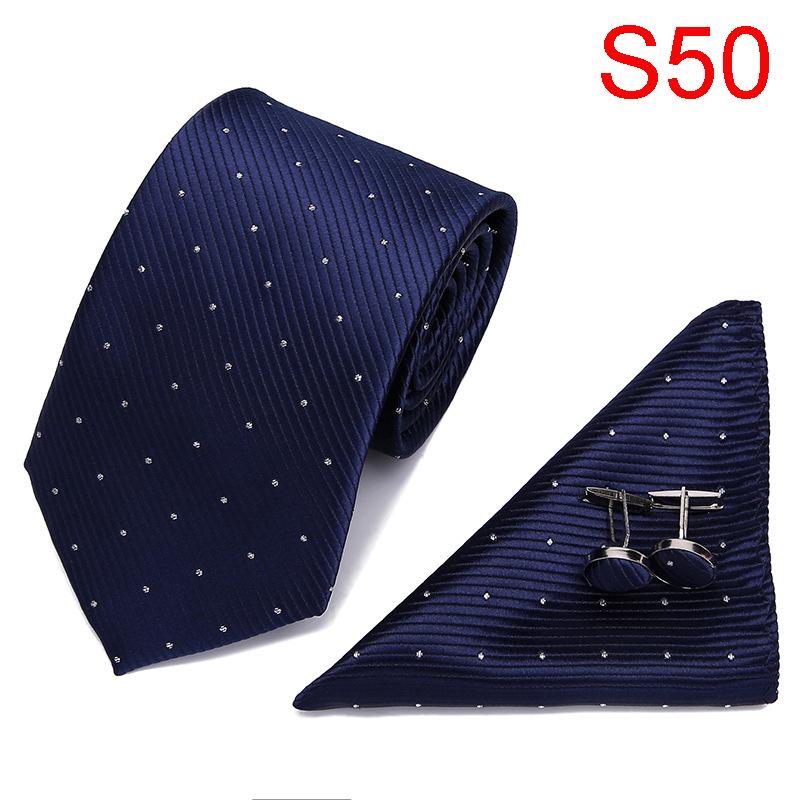 7.5Cm Business Tie Men'S Tie Set, Wedding Polyester Tie Gift Box