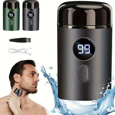 Professioneller Rasierer aus Edelstahl – Hochgeschwindigkeitsmotor und ultraleises Design, tragbarer Herrenrasierer mit Digitalanzeige, Körperrasierer, über USB wiederaufladbar