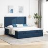 Cadre de lit ottoman avec matelas - Maison Exclusive - Bleu - Tissu - Rangement hydraulique 180x200 cm