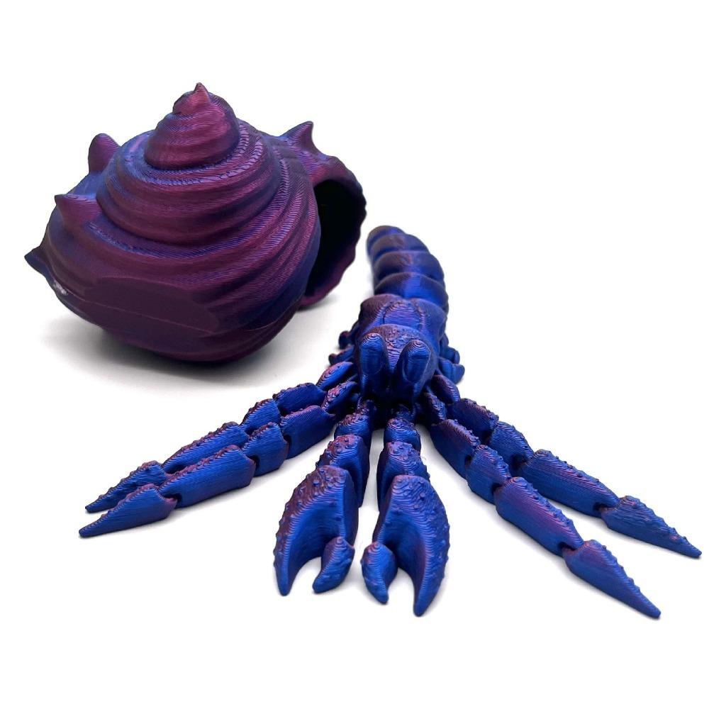 Removable 3D Printed Hermit Crab Conch Shell 3D Articulated Crab Toys  Fish Tank