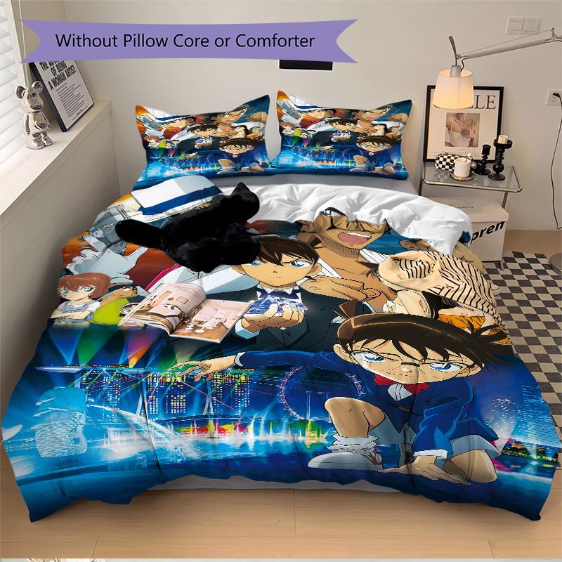 Detective Conan Movie Poster Bedding Set - 3 Piece Comforter Cover Gift for Bedroom,Includes No InsertB178